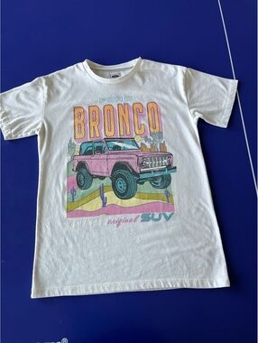 Ford Bronco Graphic Tee Shirt Cream Size Small Official Licensed Product